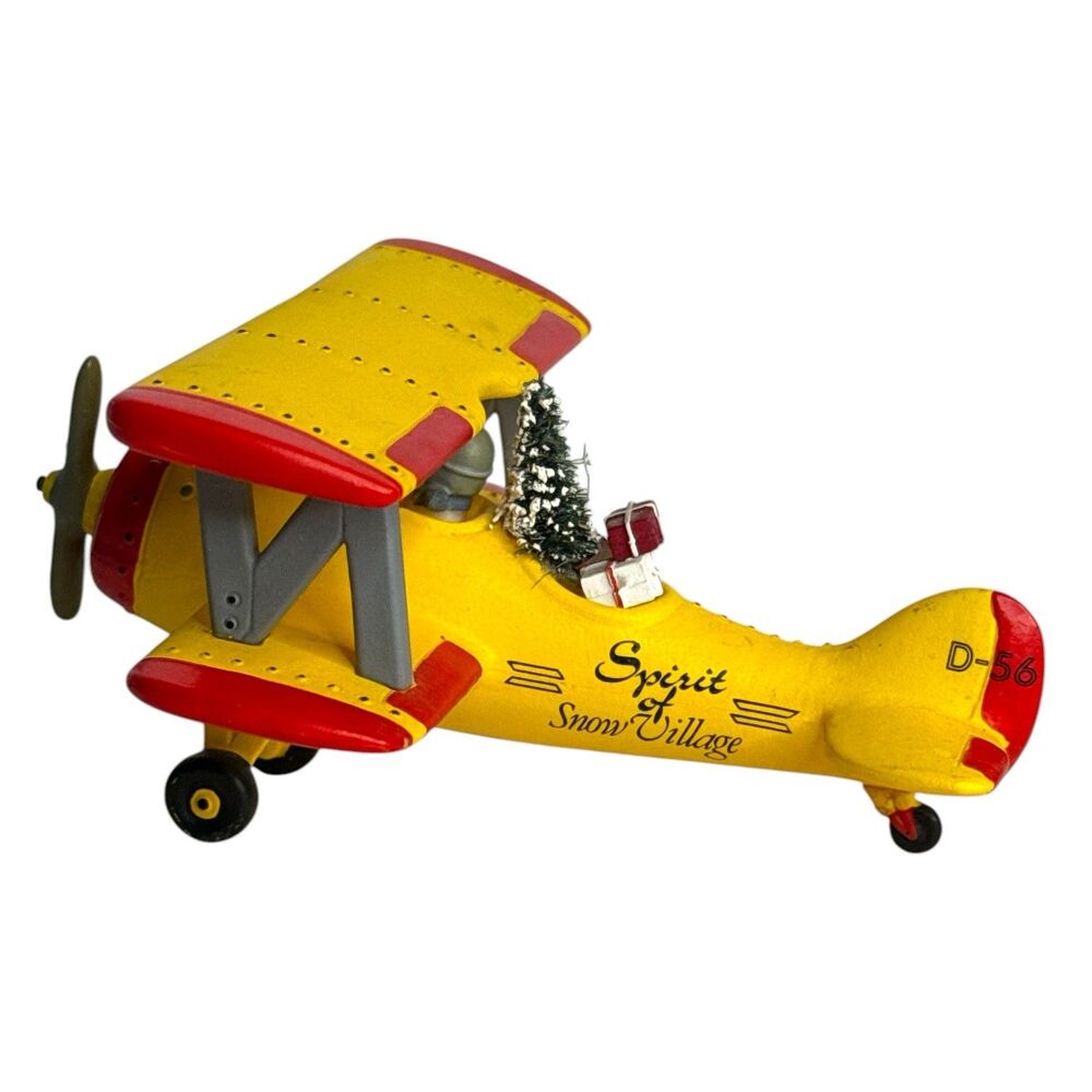 Dept 56 Snow Village Spirit Airplane D-56 Christmas Village Plane Figurine